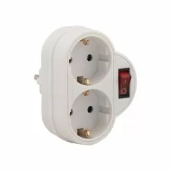 Stekker Doorvoer Duo Met Schakelaar