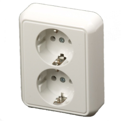 Wandcontactdoos 2v + Ra