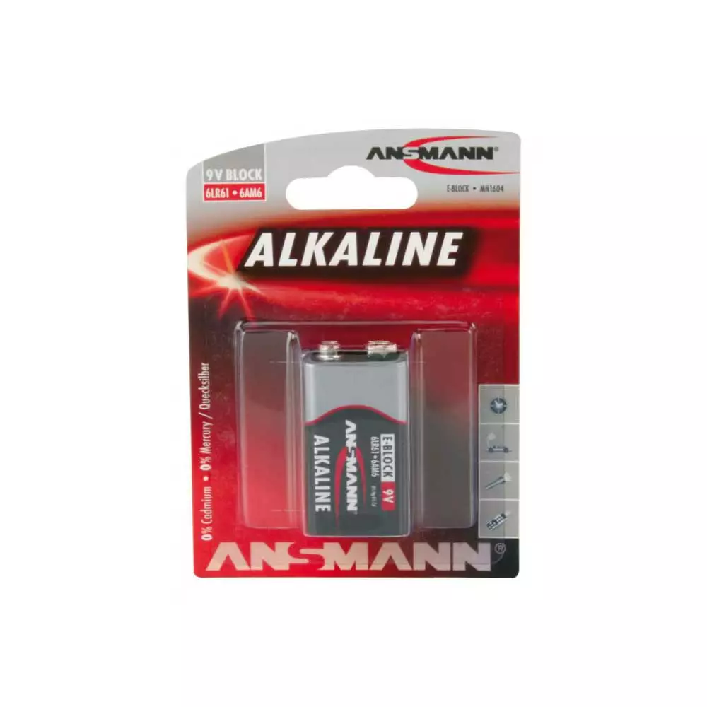 Alkaline Batterij 9 Volt. 1 Alkaline Batterij 9 Volt.