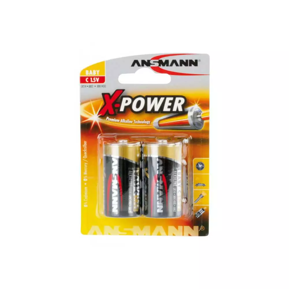 X-power Alkaline Batterij LR14 2st. 1 X-power Alkaline Batterij LR14 2st.