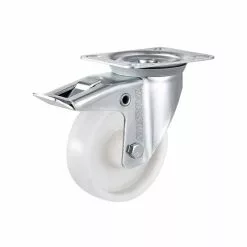 Tarsus Zwenkwiel + Rem 100 Mm. Wit